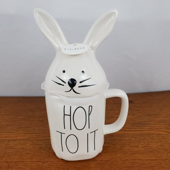 Rae Dunn Easter Bunny Hop Rabbit Mug Lid - Picture 1 of 9